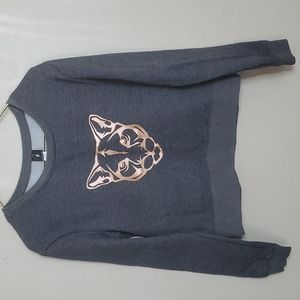 Electric Yoga Charcoal Gray Cougar/ Lioness Sweatshirt Size Small NWOT